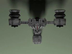 space fighter with ion cannon 3D Model