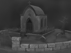 mausoleum set and textures 3D Model