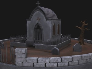 mausoleum set and textures 3D Модель