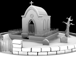 mausoleum set and textures 3D Модель