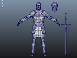 medieval knight-armor with two-handed sword 3D मॉडल