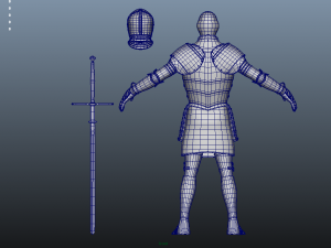 medieval knight-armor with two-handed sword 3D मॉडल
