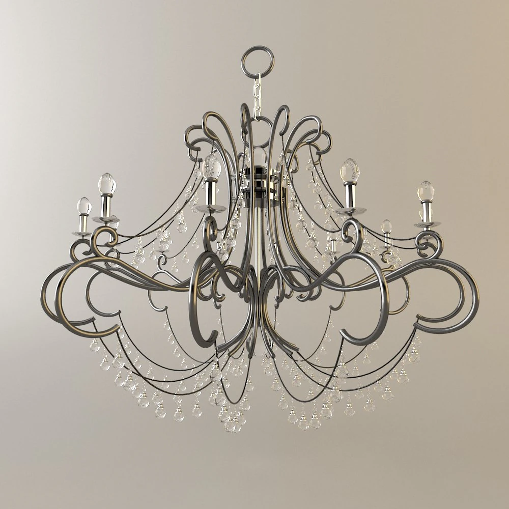 crystal chandlelier 3D Model .c4d .max .obj .3ds .fbx .stl .blend 
