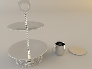 tea set with teapot 3D Модель