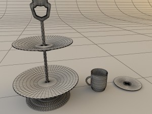 tea set with teapot 3D Модель
