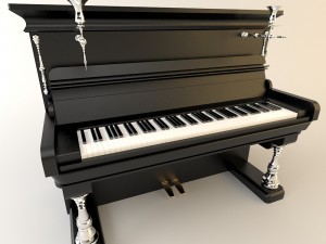 upright piano Modèle 3D