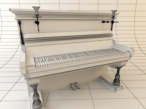 upright piano Modello 3D