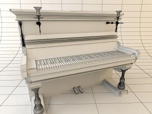 pianoforte verticale Modello 3D
