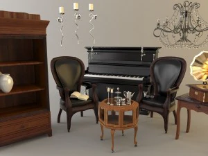 ensemble de salle à manger Modèle 3D