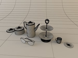 dining room set 3D मॉडल
