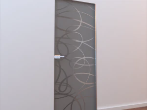 porta de vidro l 008 Modelo 3D