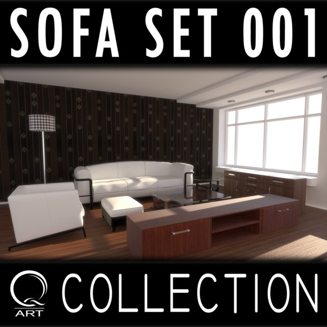 sofa set 001 Modelo 3D .c4d .max .obj .3ds .fbx .stl .blend 