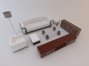 sofa set 001 Modelo 3D