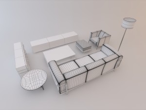 sofa set 001 Modelo 3D