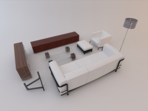 sofa set 001 Modelo 3D