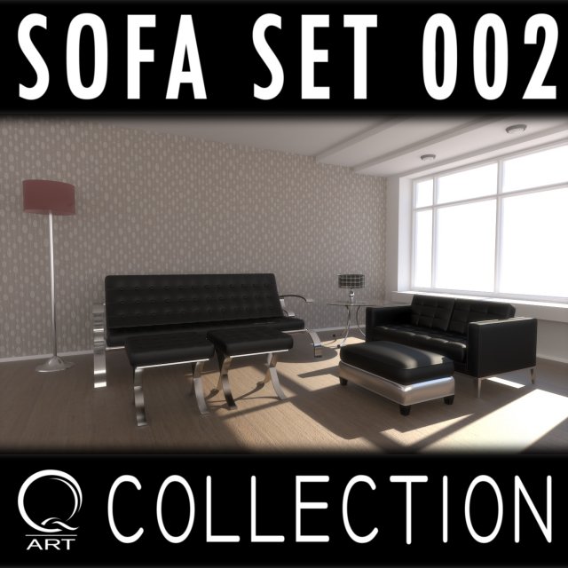 sofa set 002 Modèle 3D .c4d .max .obj .3ds .fbx .stl .blend 