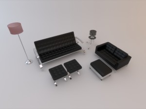 sofa set 002 Modèle 3D