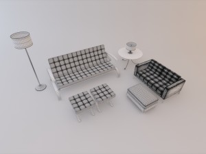 sofa set 002 Modèle 3D