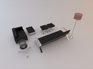 sofa set 002 Modèle 3D