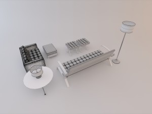 sofa set 002 Modèle 3D