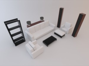 sofa set 003 Modello 3D