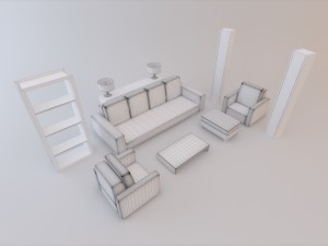 sofa set 003 Modello 3D