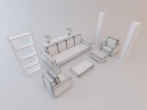 sofa set 003 3D Model