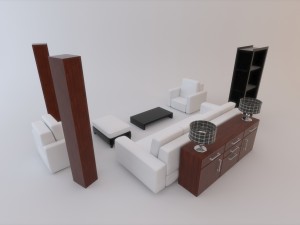 sofa set 003 Modello 3D