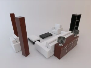 sofa set 003 3D Model