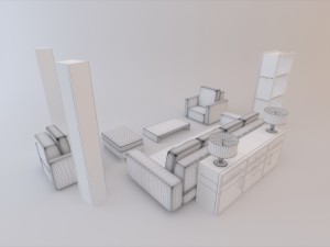 sofa set 003 Modello 3D