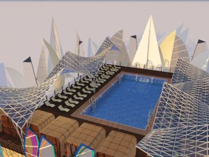 complejo de playa de la ciudad Modelo 3D