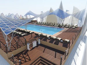 complejo de playa de la ciudad Modelo 3D