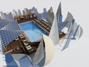 complejo de playa de la ciudad Modelo 3D