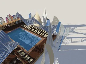 complejo de playa de la ciudad Modelo 3D
