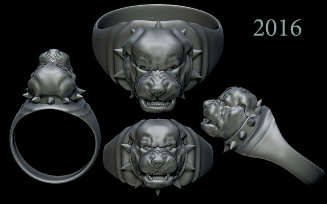 ring rottweiler 3Dプリントモデル .c4d .max .obj .3ds .fbx .stl .blend 