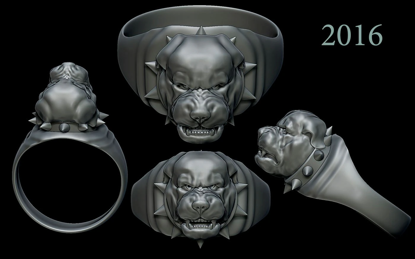 ring rottweiler 3D Print Model .c4d .max .obj .3ds .fbx .stl .blend 