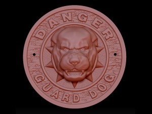 danger - guard dog sign 3Dプリントモデル