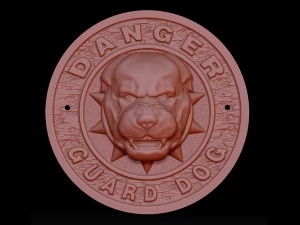 pericolo - segno del cane da guardia Modello di stampa 3D