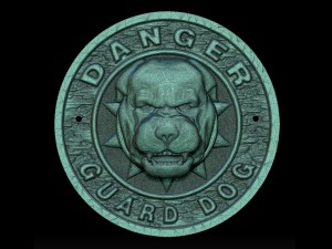 danger - guard dog sign 3D प्रिंट मॉडल