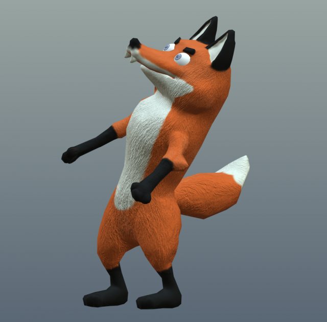 cartoon fox 3Dモデル .c4d .max .obj .3ds .fbx .stl .blend 