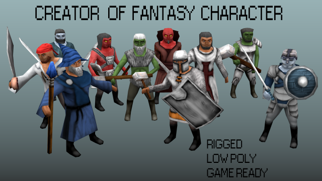 fantasy characters pack 3D Модель .c4d .max .obj .3ds .fbx .stl .blend 