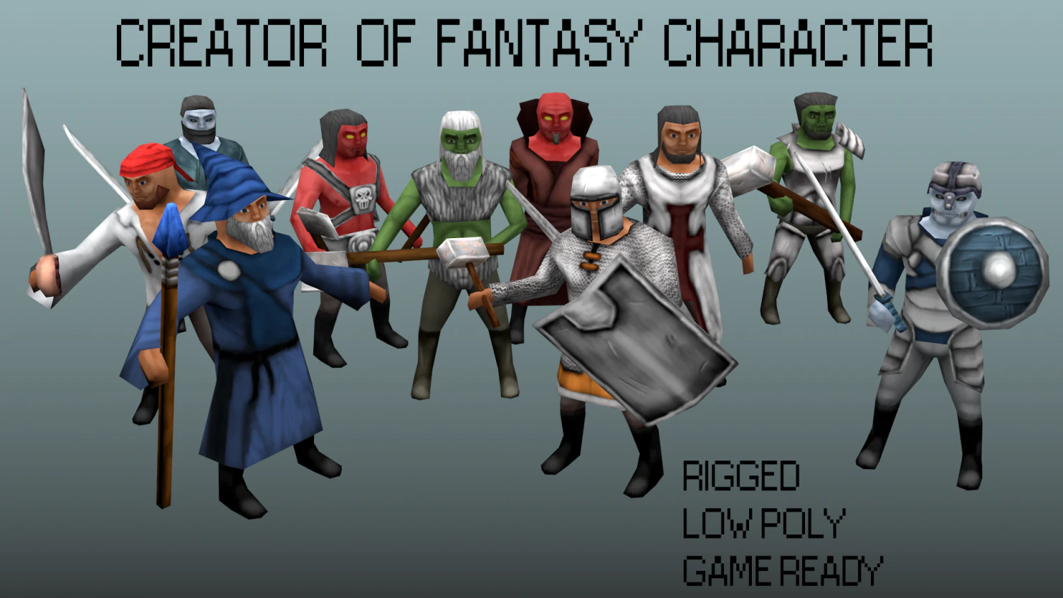 paquete de personajes de fantas&iacute;a Modelo 3D .c4d .max .obj .3ds .fbx .stl .blend 