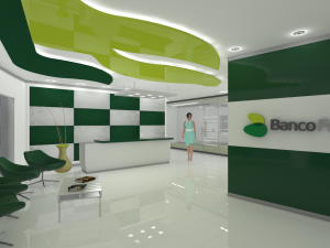 interior recepcion oficina Modelo 3D