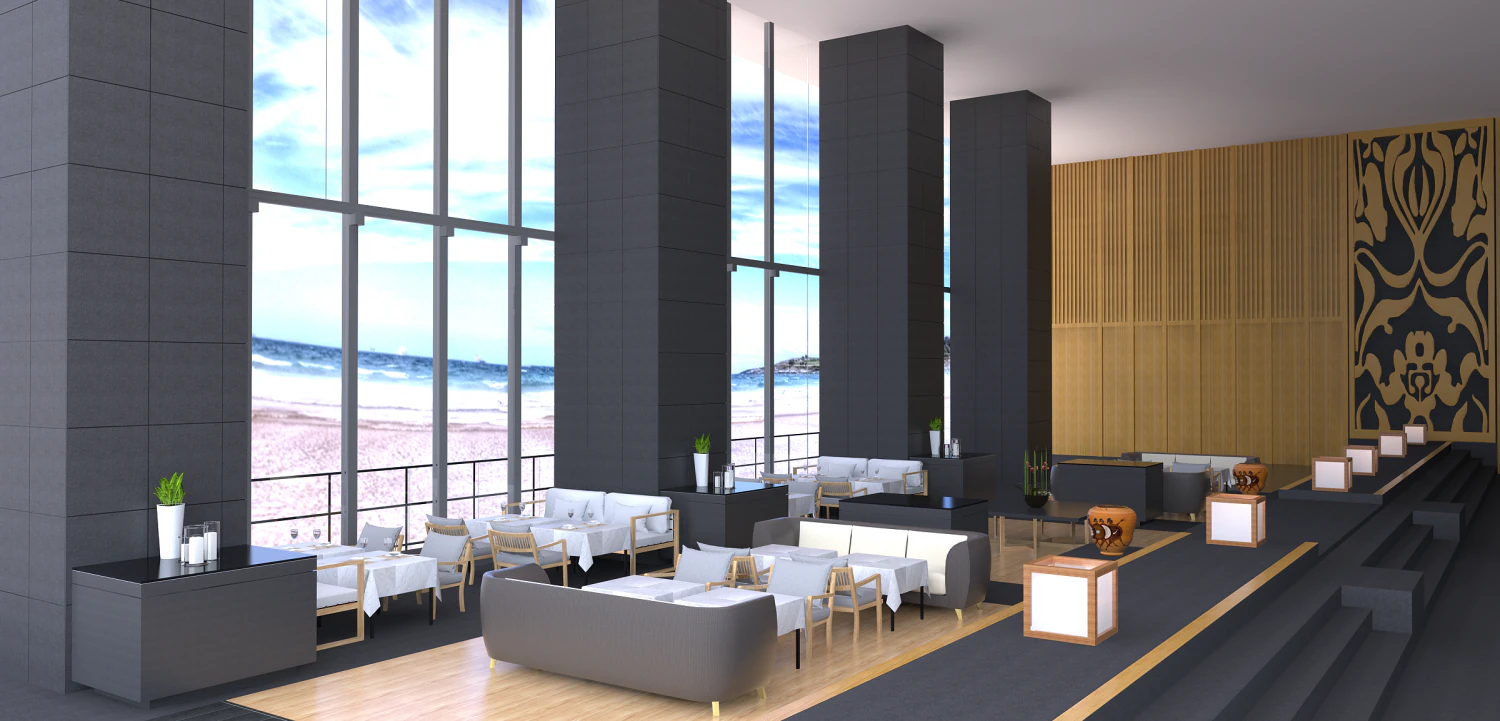 beach restaurant 3D Model .c4d .max .obj .3ds .fbx .stl .blend 