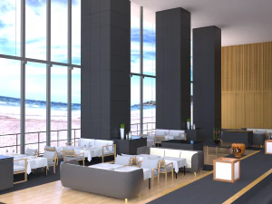 restaurante de praia Modelo 3D