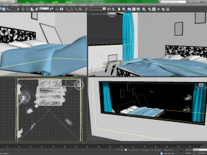 спальня минималистичная 3D Модель