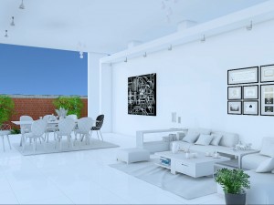 exterior garden with swimming poo Modelo 3D