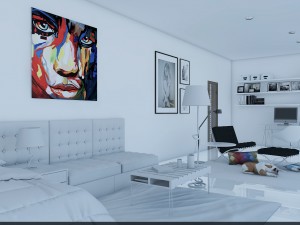 exterior garden with swimming poo Modelo 3D