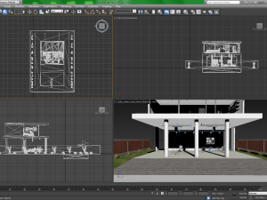 exterior garden with swimming poo Modelo 3D