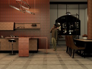 kitchen and dining room 3D Model